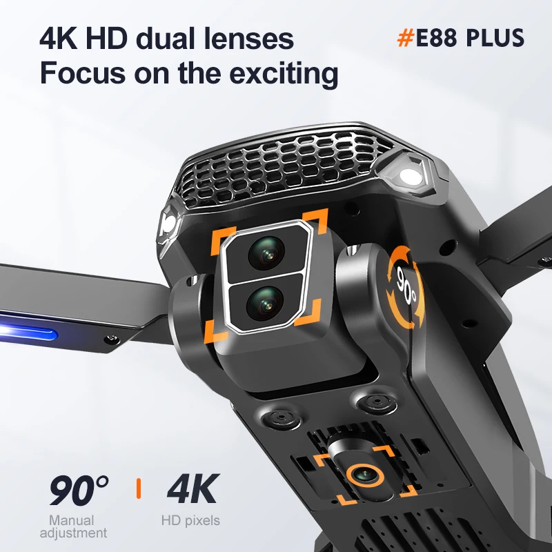 New E88 Plus Quadcopter Drone: - đánh giá và giá Drone Gimbal Brushless